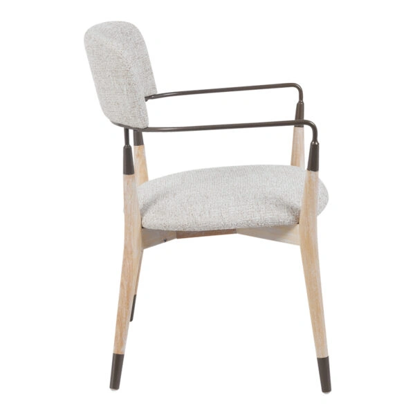 Πολυθρόνα Sentana  μέταλλο-ξύλο και ύφασμα σε μπεζ-καφέ απόχρωση 56.5x56x79εκ