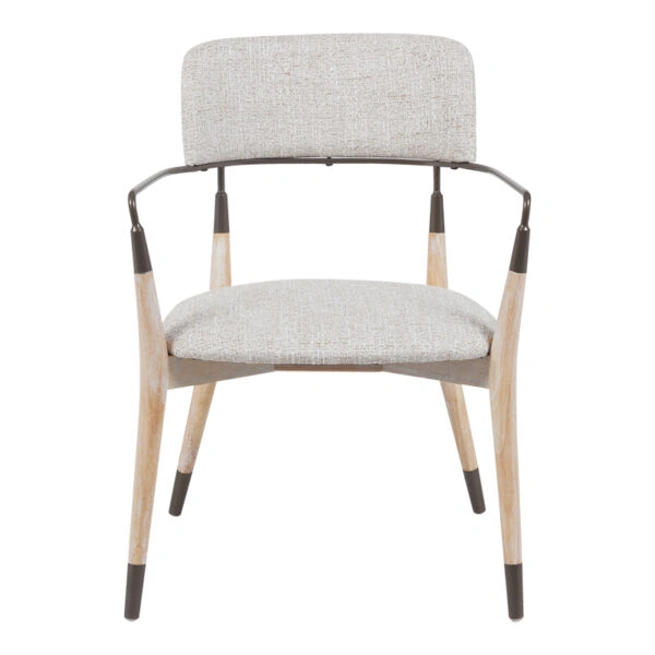 Πολυθρόνα Sentana  μέταλλο-ξύλο και ύφασμα σε μπεζ-καφέ απόχρωση 56.5x56x79εκ