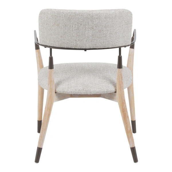 Πολυθρόνα Sentana  μέταλλο-ξύλο και ύφασμα σε μπεζ-καφέ απόχρωση 56.5x56x79εκ