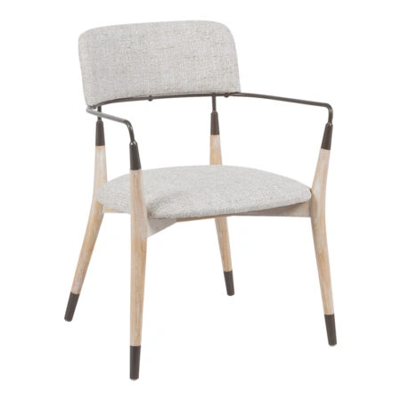 Πολυθρόνα Sentana  μέταλλο-ξύλο και ύφασμα σε μπεζ-καφέ απόχρωση 56.5x56x79εκ