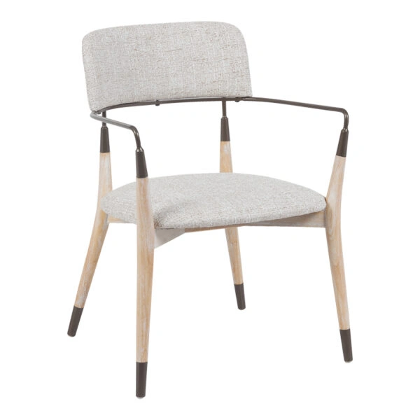 Πολυθρόνα Sentana  μέταλλο-ξύλο και ύφασμα σε μπεζ-καφέ απόχρωση 56.5x56x79εκ