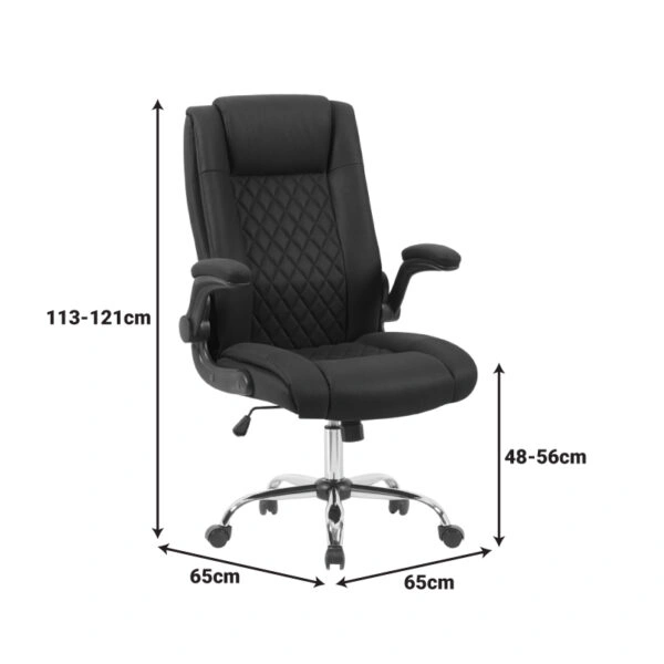 Καρέκλα γραφείου διευθυντη Kesla  PES μαύρo 65x65x113-121εκ