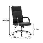 Καρέκλα γραφείου διευθυντη Mavel  PU μαύρo 55x62x100-110εκ