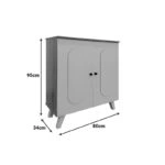 Παπουτσοθήκη-ντουλάπι Cathi σε oak - anthracite απόχρωση 80x34x95εκ