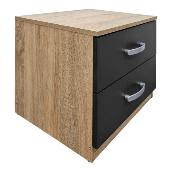 Κομοδίνο Athos  σε sonoma-ανθρακί απόχρωση 48x40x41.5εκ