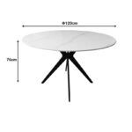 Τραπέζι Orbital sintered stone μαύρη όψη μαρμάρου με μαύρα μεταλλικά πόδια Φ120x76εκ
