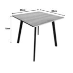 Τραπέζι Squaro  sonoma mdf με μαύρα μεταλλικά πόδια 80x80x75εκ