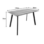 Τραπέζι Squaro  sonoma mdf με λευκά μεταλλικά πόδια 120x70x75εκ