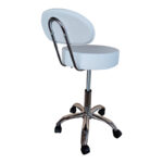 Σκαμπό γραφείου-εργασίας τροχήλατο με πλάτη Tebere pu σε λευκή απόχρωση Φ35x66-80εκ