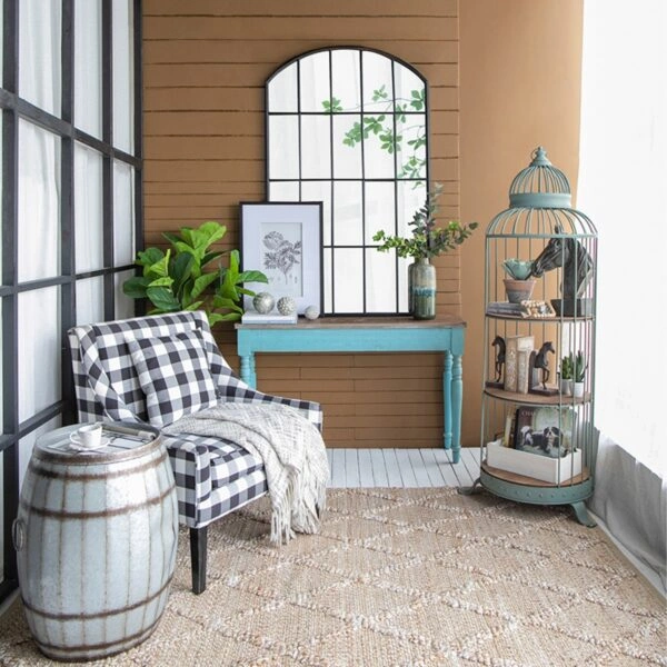 Artekko Ραφιέρα Κλουβί με 3 Ξύλινα MDF Ράφια και Μεταλλικό Σκελετό (66x61x169)