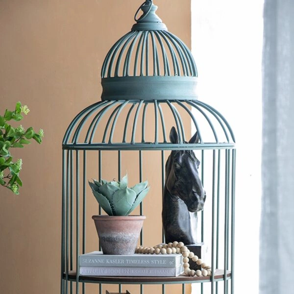 Artekko Ραφιέρα Κλουβί με 3 Ξύλινα MDF Ράφια και Μεταλλικό Σκελετό (66x61x169)