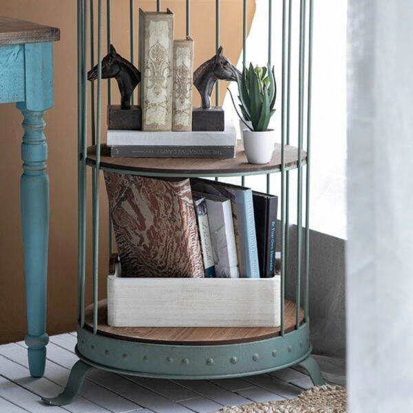 Artekko Ραφιέρα Κλουβί με 3 Ξύλινα MDF Ράφια και Μεταλλικό Σκελετό (66x61x169)