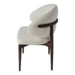 Artekko Moses Εκρού Καρέκλα με Μπουκλέ Ύφασμα (60x60x90)cm