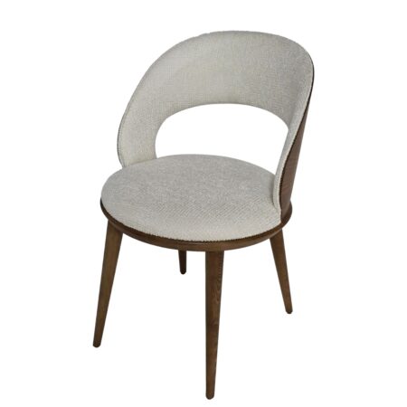 Artekko Toni Lux Εκρού Καρέκλα με Μπουκλέ Ύφασμα (51x60x83)cm