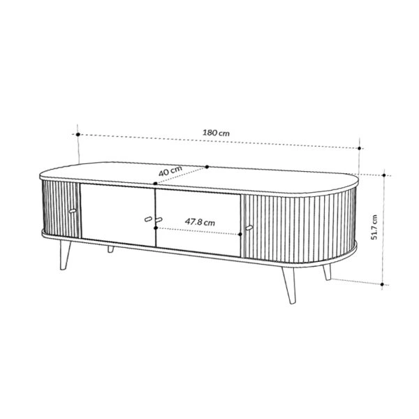 Έπιπλο τηλεόρασης Gentle χρώμα sapphire oak 180x40x52εκ.