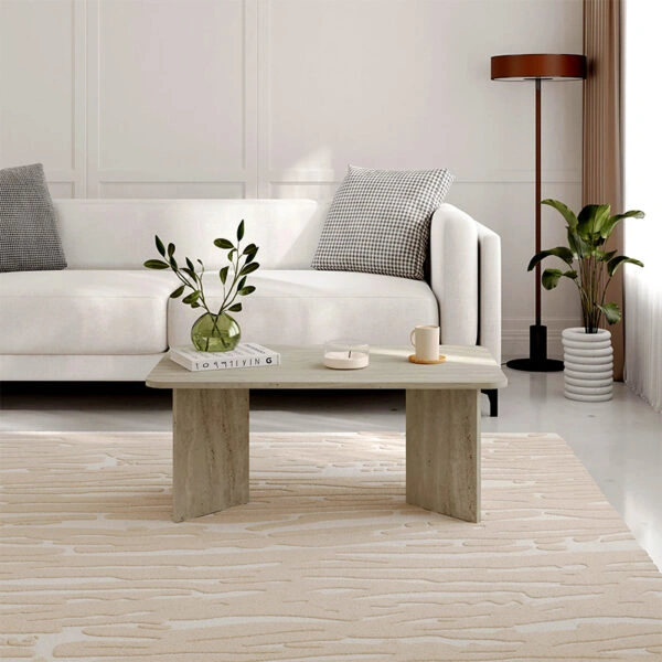 Τραπεζάκι σαλονιού Sam Megapap χρώμα neo travertine 100x60x41,8εκ.