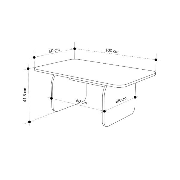 Τραπεζάκι σαλονιού Pietra Megapap χρώμα sepet oak - sandstone 100x60x41,8εκ.