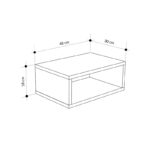 Κομοδίνο επιτοίχιο Brik Megapap με LED χρώμα καρυδί - sandstone 45x30x18εκ.