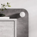 Κομοδίνο επιτοίχιο Dotta Megapap με LED χρώμα λευκό αντικέ - γκρι ρετρό 52x33,6x28εκ.