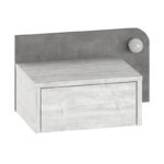 Κομοδίνο επιτοίχιο Dotta Megapap με LED χρώμα λευκό αντικέ - γκρι ρετρό 52x33,6x28εκ.