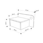 Κομοδίνο επιτοίχιο Dotta Megapap με LED χρώμα λευκό αντικέ - γκρι ρετρό 52x33,6x28εκ.