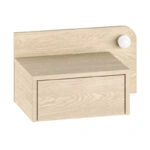 Κομοδίνο επιτοίχιο Dotta Megapap με LED χρώμα light oak 52x33,6x28εκ.