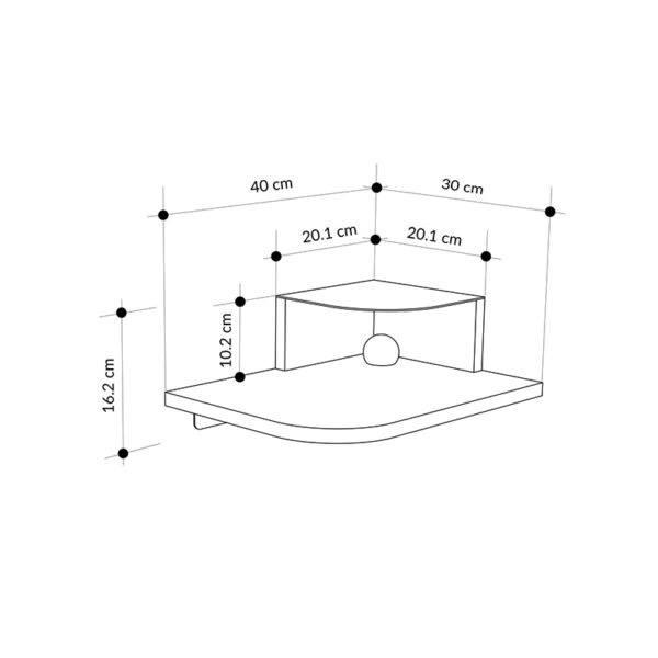 Κομοδίνο επιτοίχιο Luno Megapap με LED χρώμα sandstone 40x30x16,2εκ.