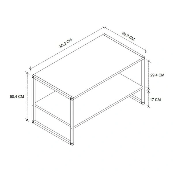 Τραπεζάκι σαλονιού Giza Megapap χρώμα rustic καρυδί 90,2x50,3x50,4εκ.