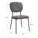 Σετ τραπεζαρία 5τμχ Roger - Kevin Megapap Mdf - ύφασμα χρώμα ακακίας - γκρι 120x70x75εκ.