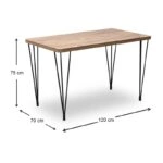 Σετ τραπεζαρία 5τμχ Roger - Christy Megapap Mdf - ύφασμα χρώμα ακακίας - ανοιχτό μπεζ 120x70x75εκ.