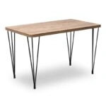 Σετ τραπεζαρία 5τμχ Roger - Chiara Megapap Mdf - ύφασμα χρώμα ακακίας - γκρι 120x70x75εκ.