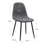 Σετ τραπεζαρία 5τμχ Roger - Iris Megapap Mdf - ύφασμα χρώμα μαύρο εφέ μαρμάρου - γκρι 120x70x75εκ.