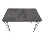 Σετ τραπεζαρία 5τμχ Roger - Iris Megapap Mdf - ύφασμα χρώμα σκούρο γκρι σκυροδέματος - γκρι 120x70x75εκ.