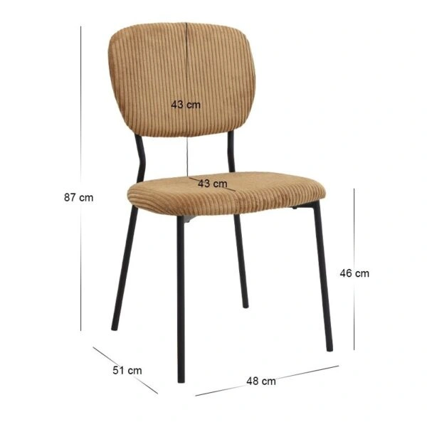 Σετ τραπεζαρία 5τμχ Roger - Kevin Megapap Mdf - ύφασμα χρώμα σκούρο γκρι σκυροδέματος - μουσταρδί 120x70x75εκ.