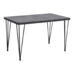 Σετ τραπεζαρία 5τμχ Roger - Christy Megapap Mdf - ύφασμα χρώμα σκούρο γκρι σκυροδέματος - ανοιχτό μπεζ 120x70x75εκ.