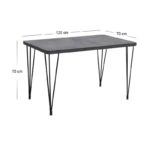 Σετ τραπεζαρία 5τμχ Roger - Christy Megapap Mdf - ύφασμα χρώμα σκούρο γκρι σκυροδέματος - λαδί 120x70x75εκ.