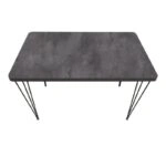 Σετ τραπεζαρία 5τμχ Roger - Chiara Megapap Mdf - ύφασμα χρώμα σκούρο γκρι σκυροδέματος - γκρι 120x70x75εκ.