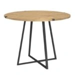 Σετ τραπεζαρία 5τμχ Rubes - Viva Megapap χρώμα φυσικό οξιάς - φυστικί Ø100x78εκ.