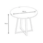 Σετ τραπεζαρία 5τμχ Rubes - Viva Megapap χρώμα φυσικό οξιάς - φυστικί Ø100x78εκ.