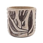 Artekko Cement Μπεζ Τσιμεντένια Διακοσμητικά Κασπώ με Σχέδια (11x11x10)cm 4pcs