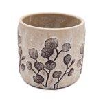 Artekko Cement Μπεζ Τσιμεντένια Διακοσμητικά Κασπώ με Σχέδια (11x11x10)cm 4pcs