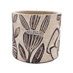 Artekko Cement Μπεζ Τσιμεντένια Διακοσμητικά Κασπώ με Σχέδια (11x11x10)cm 4pcs