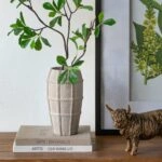 Artekko Cement Μπεζ Τσιμεντένιο Βάζο (13x13x23.5)cm