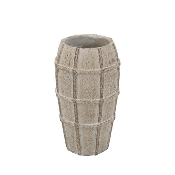 Artekko Cement Μπεζ Τσιμεντένιο Βάζο (13x13x23.5)cm
