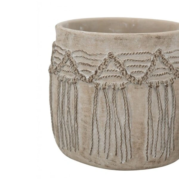 Artekko Cement Μπεζ Τσιμεντένια Κασπώ (19.5x19.5x17)cm 2pcs