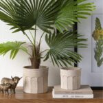 Artekko Cement Μπεζ Τσιμεντένια Κασπώ (19x19x18)cm 2pcs