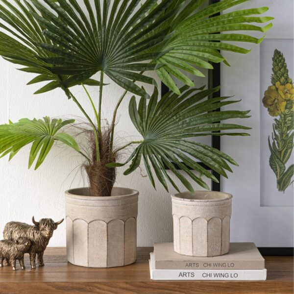 Artekko Cement Μπεζ Τσιμεντένια Κασπώ (19x19x18)cm 2pcs