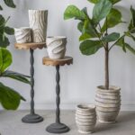 Artekko Cement Μπεζ Τσιμεντένιο Βάζο (18.5x18.5x29.5)cm