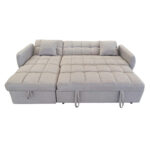 ΓΩΝΙΑΚΟΣ ΚΑΝΑΠΕΣ-ΚΡΕΒΑΤΙ ΑΝΑΣΤΡΕΨΙΜΟΣ NEZU HM3294.02 ΜΠΕΖ ΥΦΑΣΜΑ 213x145x83Υεκ.