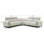 ΓΩΝΙΑΚΟΣ ΚΑΝΑΠΕΣ ΜΕ RECLINE ORACLE HM3290.02 ΜΠΕΖ ΥΦΑΣΜΑ 293x293x98Υεκ.
